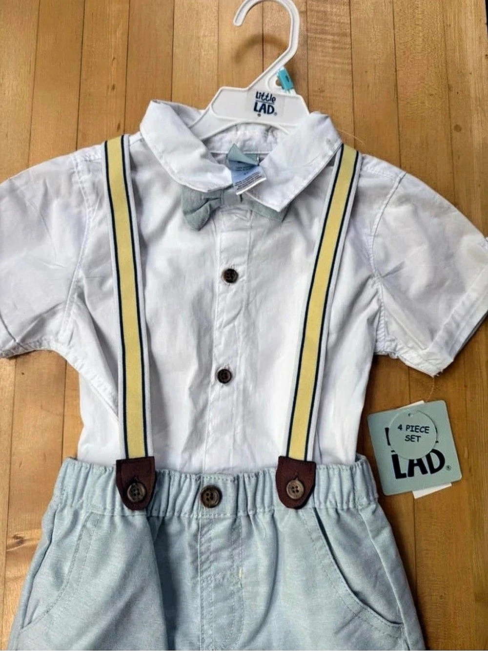 Little LAD Boys 5T 4-Piece Striped Set White & Blue NWT